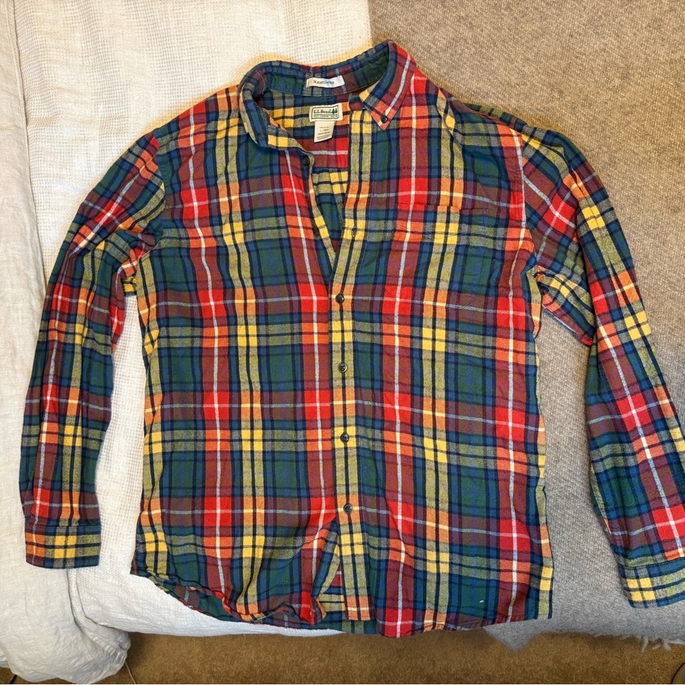 L.L. Bean Multicolor Plaid Flannel Shirt